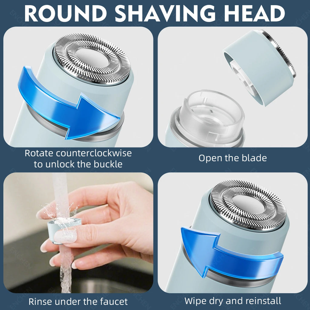 Professional Electric Body Trimmer - Portable 2-in-1 Shaver for Facial & Body Hair