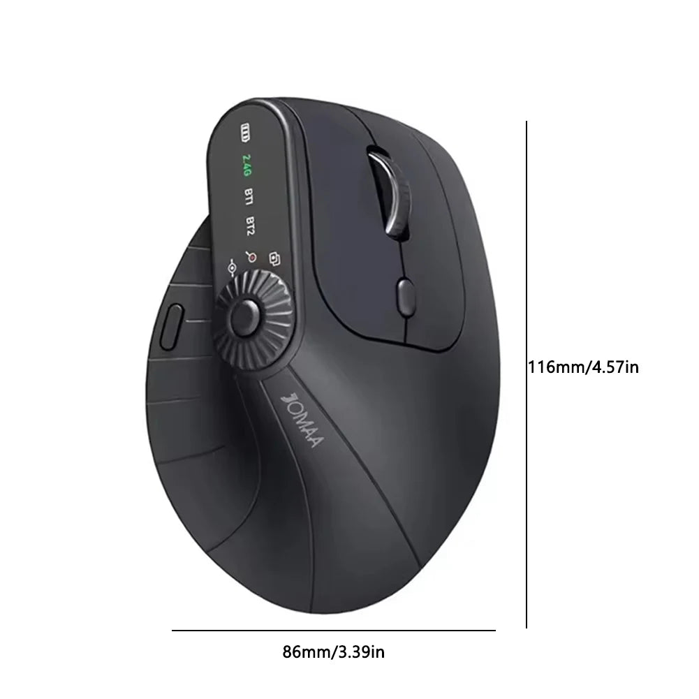 Rechargeable Vertical Ergonomic Mouse - Dual Mode Bluetooth & 2.4GHz Wireless Mouse for Mac, Windows & Laptop