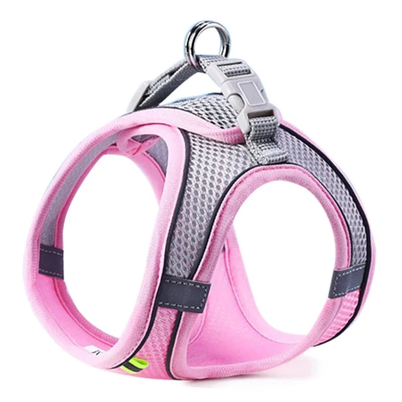Reflective Breathable Mesh Pet Harness and Leash Set