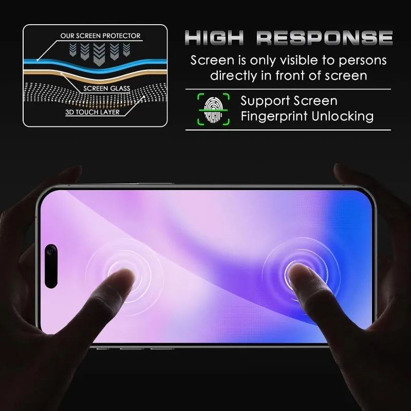 iPhone 17 Series Privacy Tempered Glass - Anti-Spy Screen Protector with Easy Install Kit