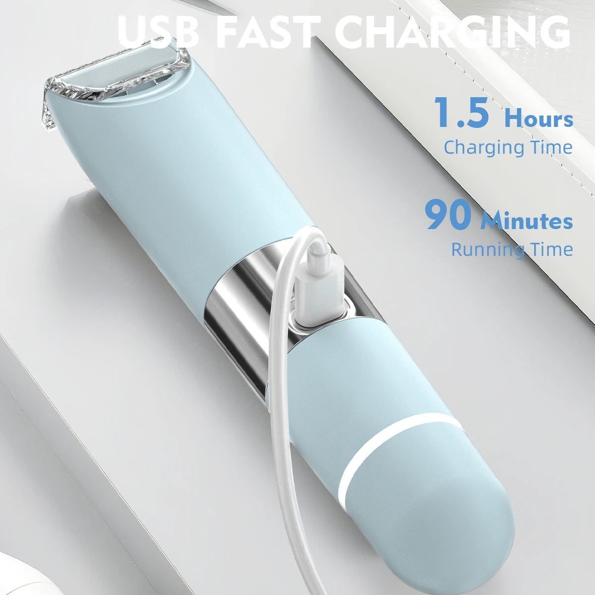 Professional Electric Body Trimmer - Portable 2-in-1 Shaver for Facial & Body Hair