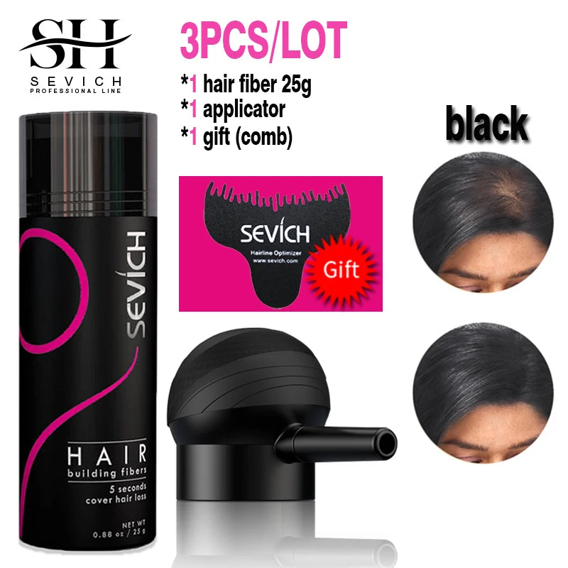 Sevich Keratin Hair Building Fibers – Instant Thickening Solution