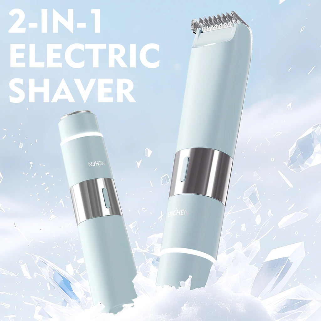 Professional Electric Body Trimmer - Portable 2-in-1 Shaver for Facial & Body Hair