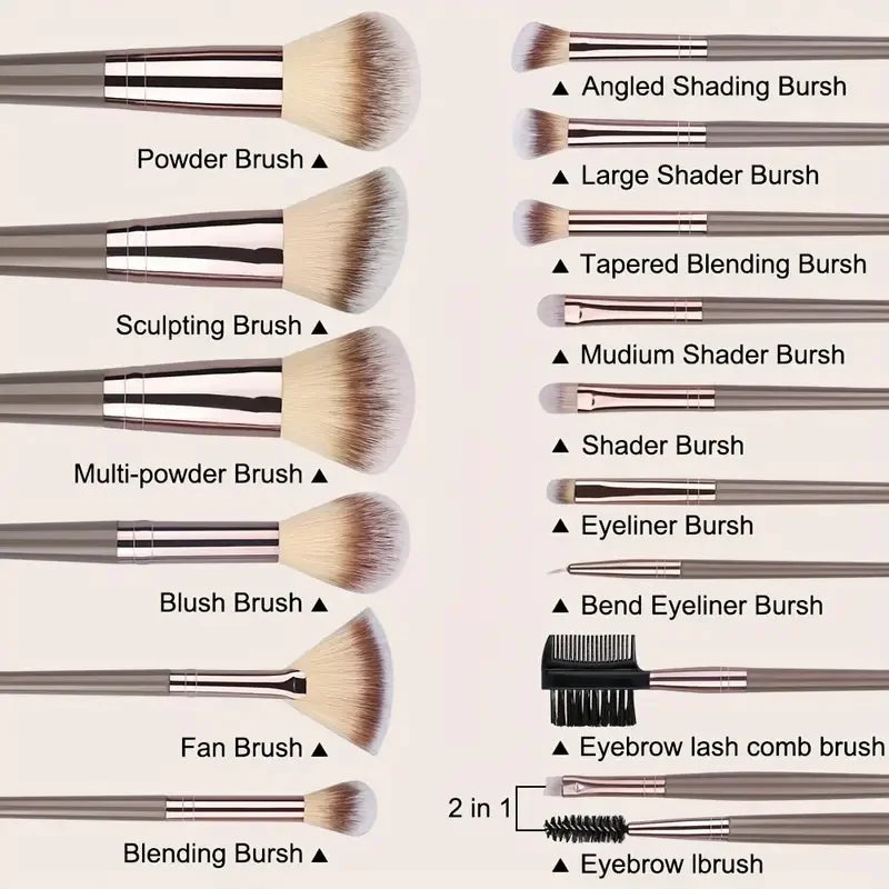 Professional Makeup Brush Kit - Face & Eyes (10-20 Pcs