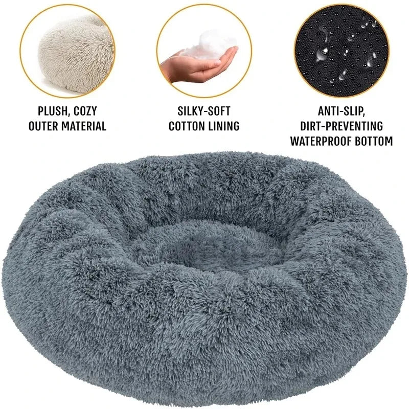 Ultra- Soft Washable Donut Dog & Cat Bed