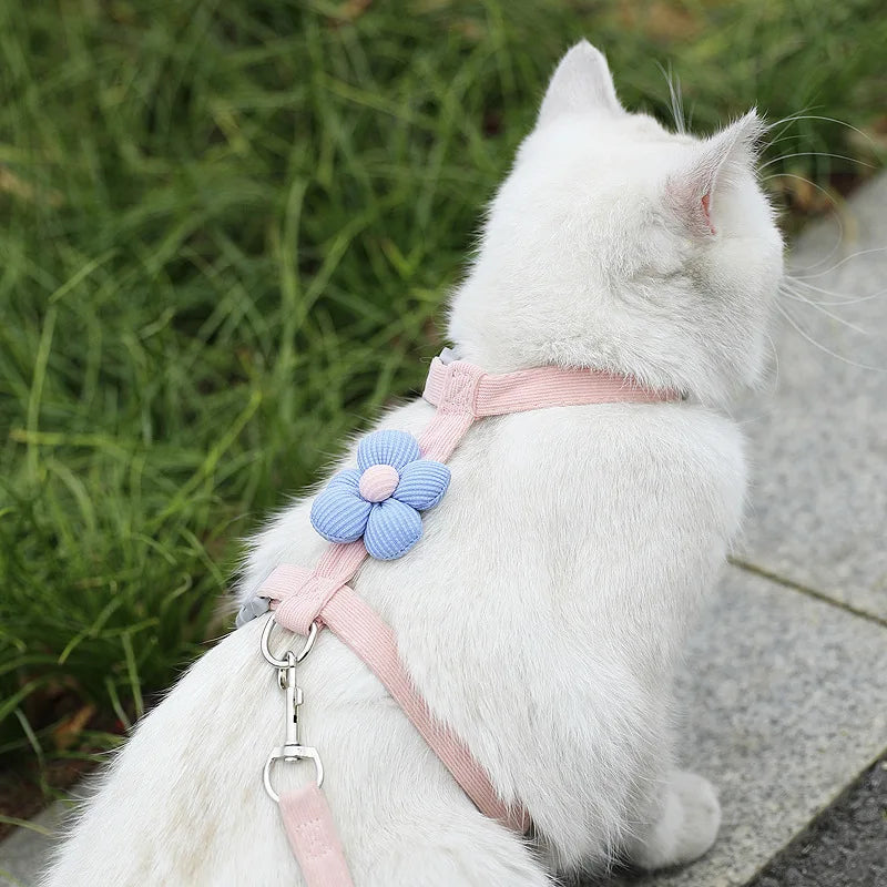 Adjustable Escape-Proof Cat Harness and Leash Walking Set