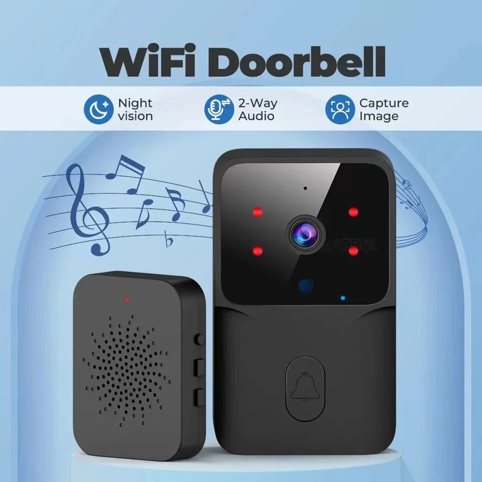 Wireless WiFi Video Doorbell - HD Smart Home Security Camera with Two-Way Audio, Night Vision & Voice Changer