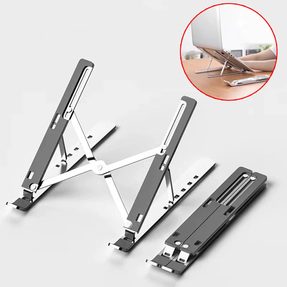Aluminum alloy material, convenient and adjustable laptop stand, lightweight and foldable design, easy to install