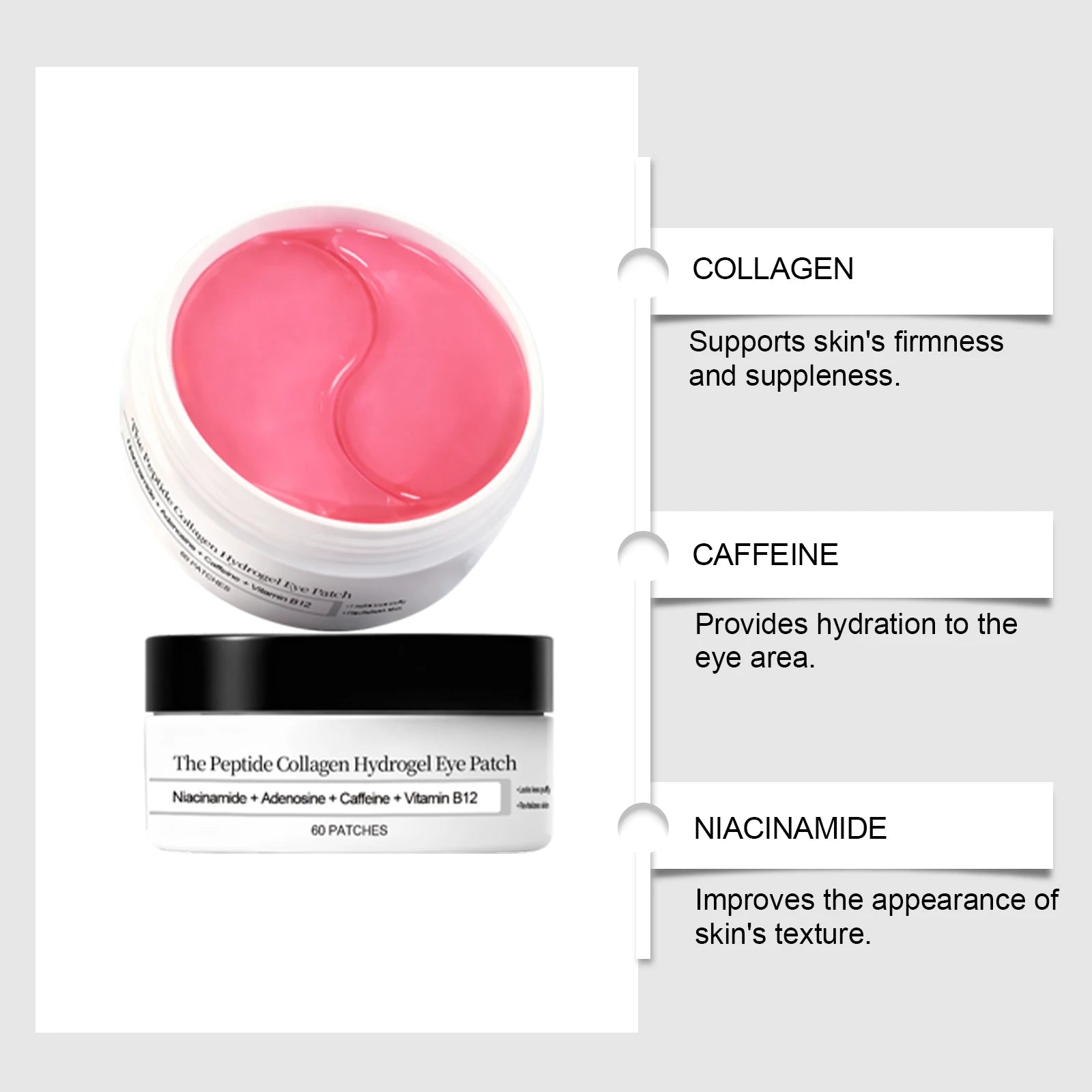 Hoygi Peptide Collagen Hydrogel Eye Patches - Reduce Wrinkles & Dark Circles
