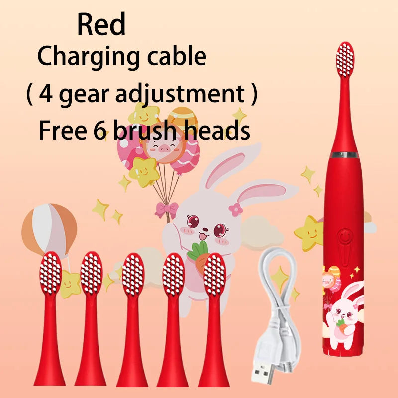 Sonic Buddy Kids Electric Toothbrush with 6 Replacement Heads