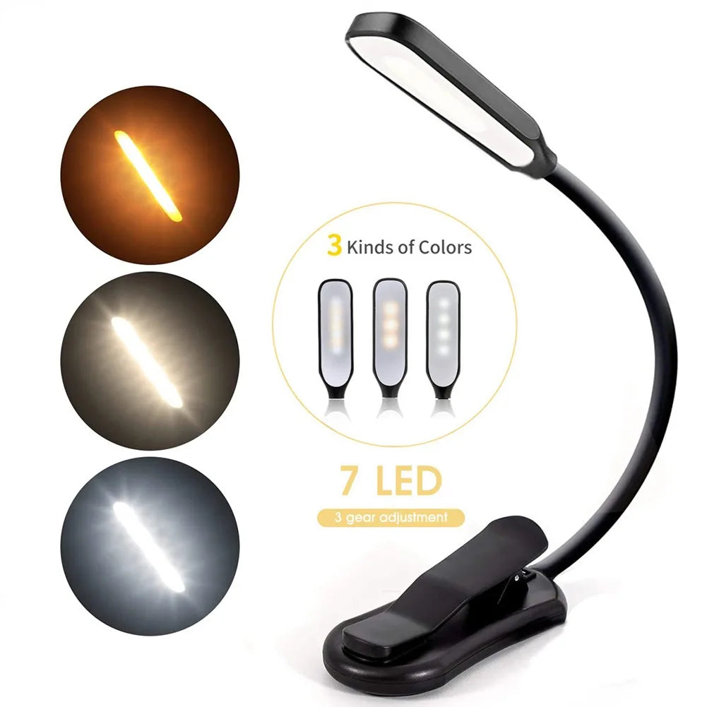 LuminaRead: Rechargeable 3-Mode LED Book Light
