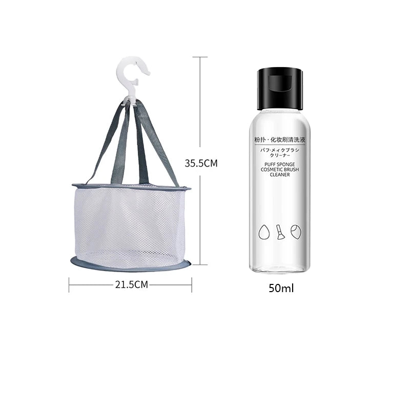 2-in-1 Makeup Brush Cleaner Bowl & Air-Drying Net Set