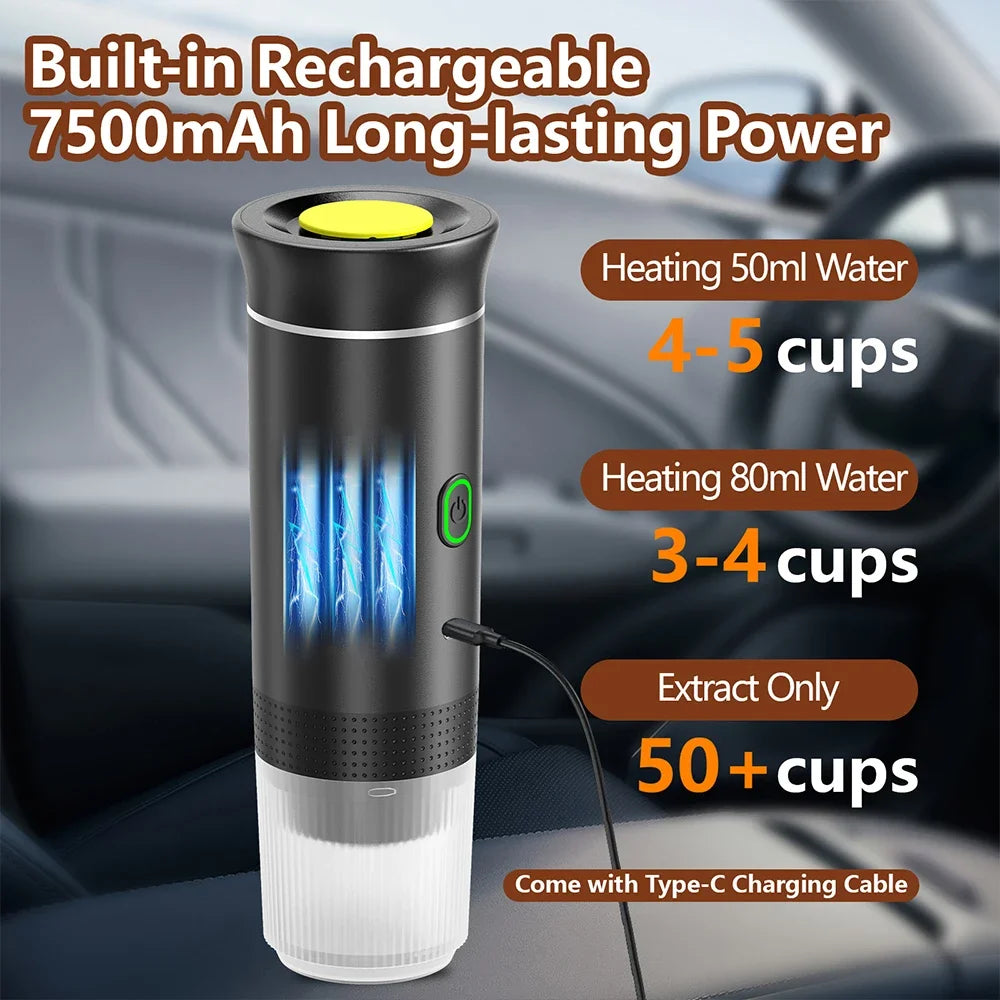 3-in-1 Portable Electric Espresso Maker - Travel Friendly