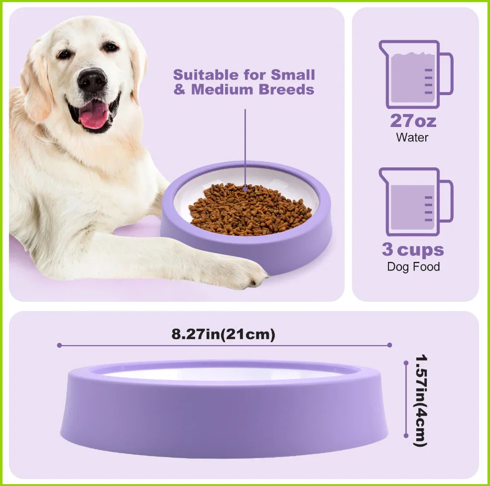Non-Slip Slow Feeder Dog Bowl for Small to Large Breeds