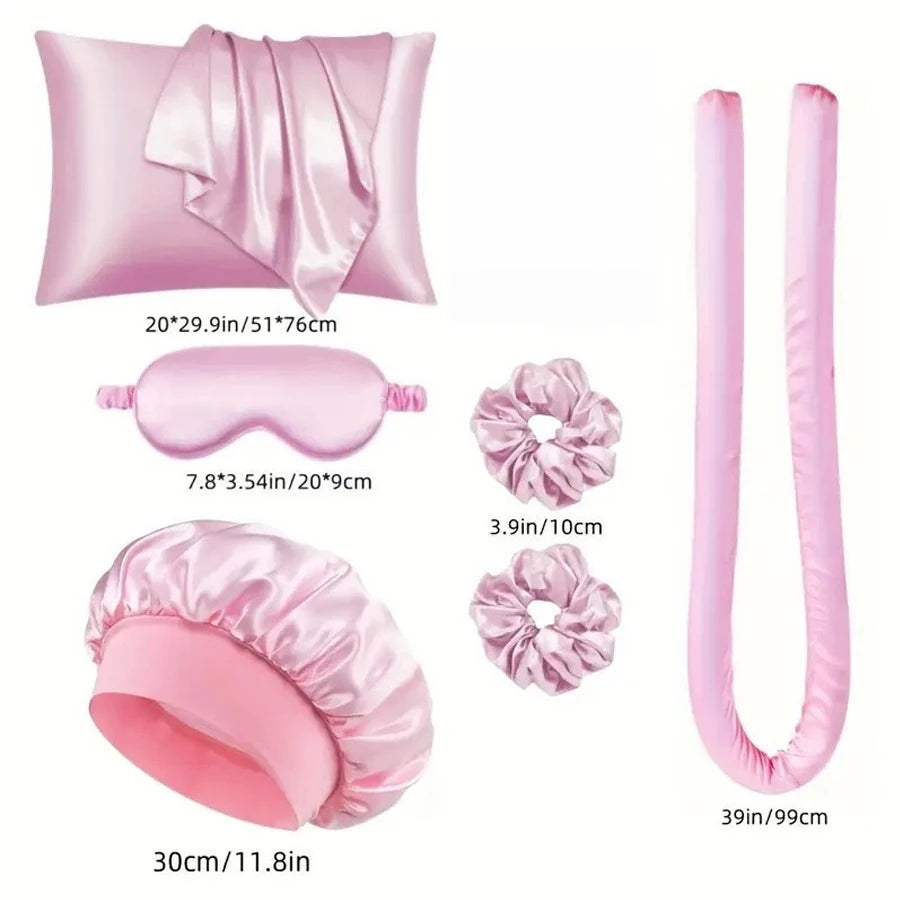 Luxury Silk Heatless Hair Curler Set - 6-Piece Overnight Styling Kit