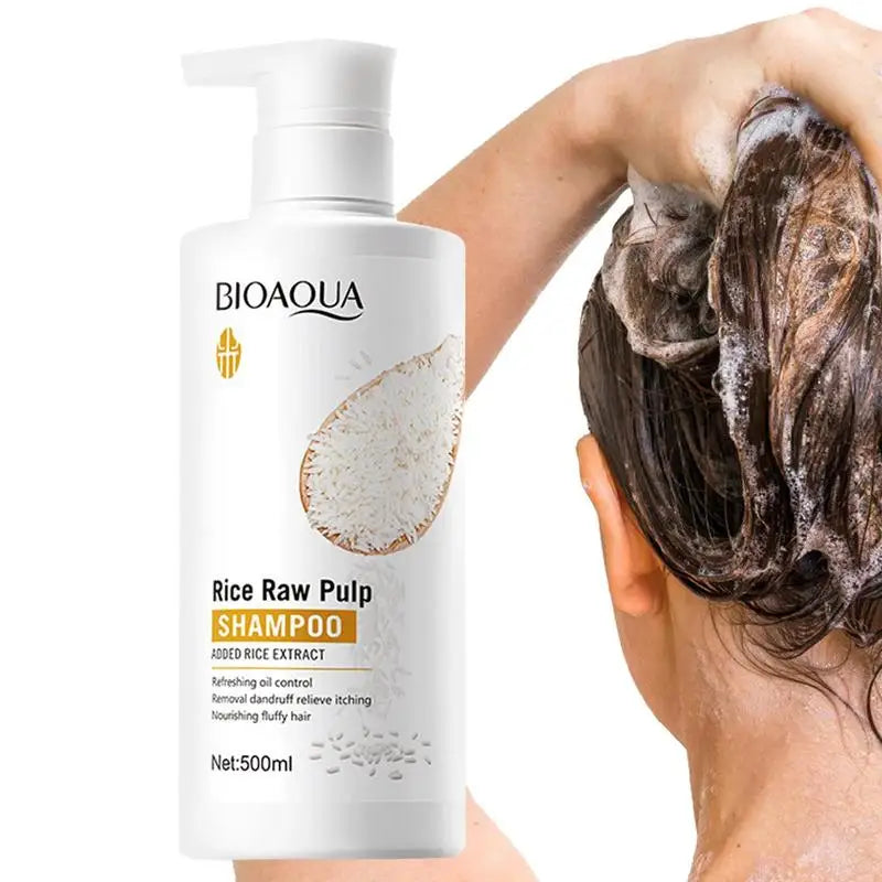 Bioaqua Rice Raw Pulp Shampoo – Strengthening & Moisturizing Formula