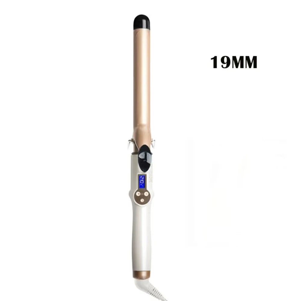 Professional Ceramic Hair Curling Iron - Multiple Sizes (9mm to 38mm) - Electric Salon Styling Wand with LCD Temperature Control