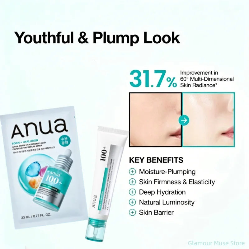 Anua PDRN Hyaluronic Acid Skincare Set - Dewy Glow & Firming