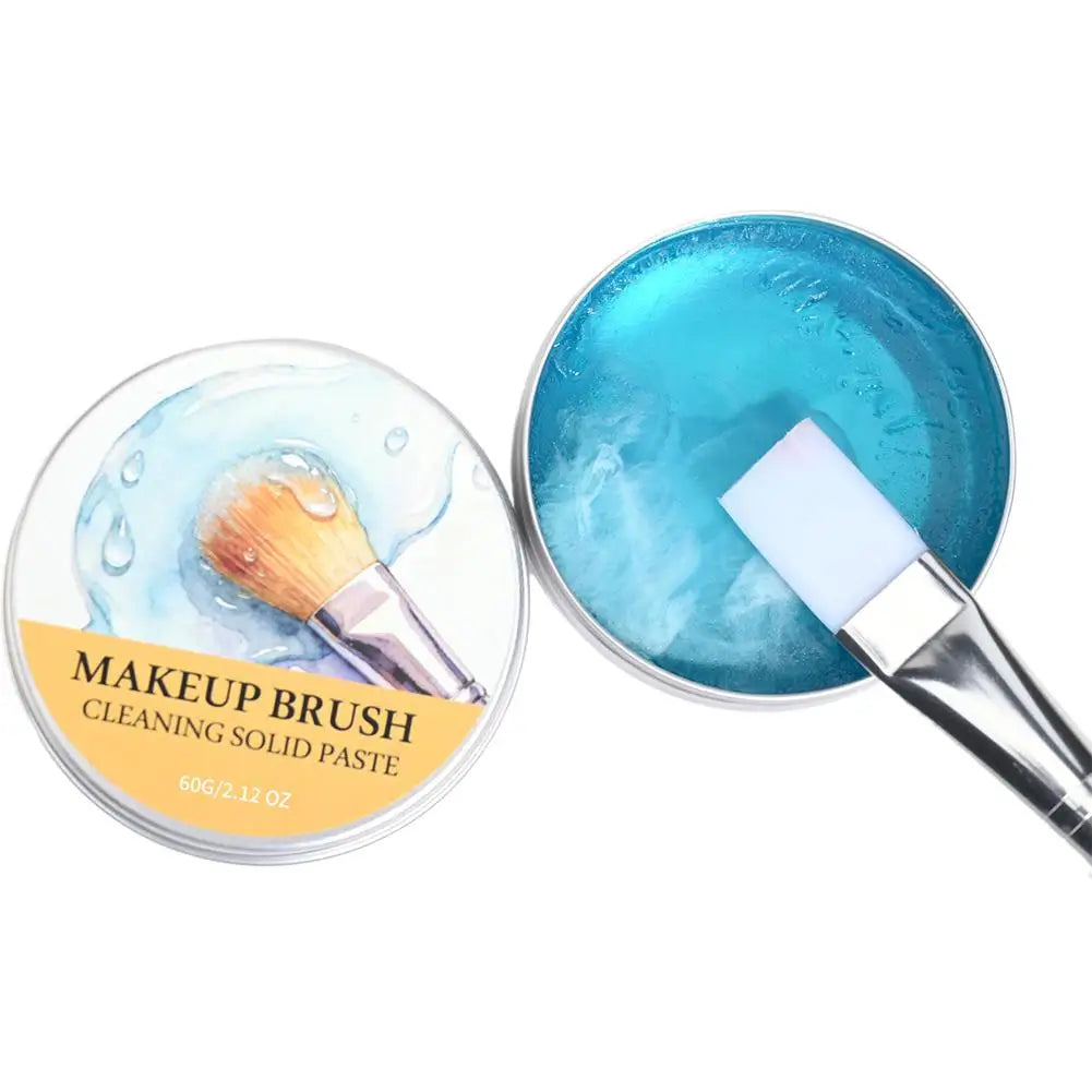 Solid Makeup Brush Cleaner Soap with Silicone Scrubbing Mat