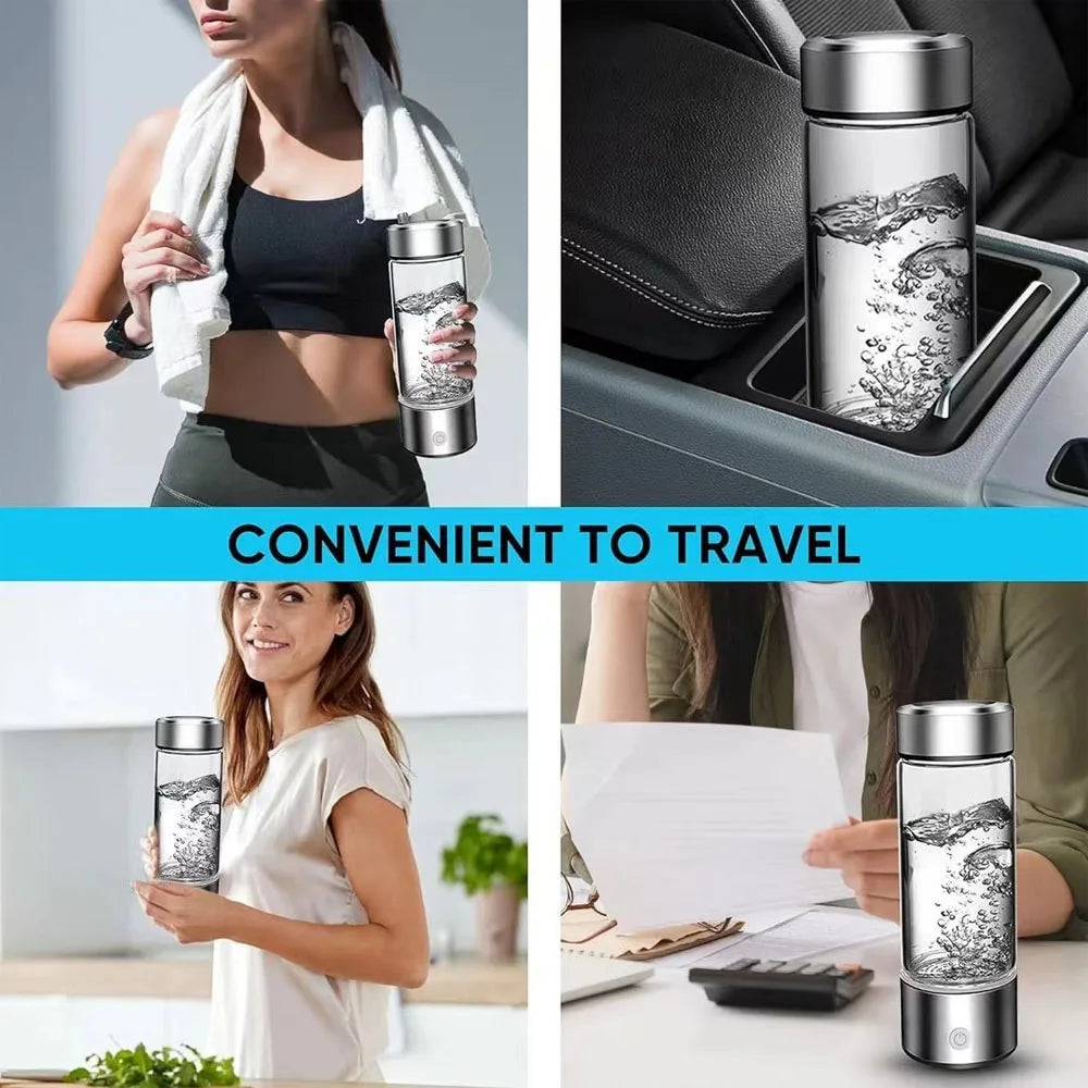 Portable Hydrogen-Rich Water Generator Bottle (420ml)