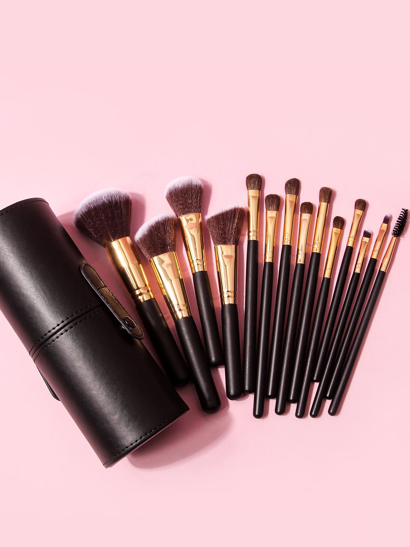 15-Pcs Professional Makeup Brush Set with Travel Case