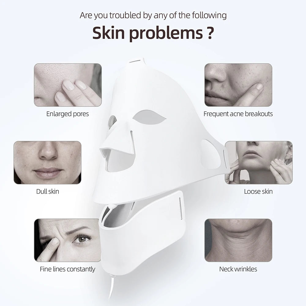 Professional 3D Silicone LED Mask - Red Light Therapy for Face and Neck (Wireless & Rechargeable)