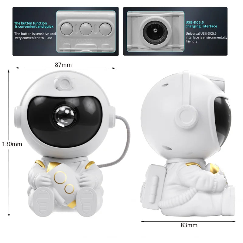 Astronaut Starry Sky Galaxy Projector - LED Nebula Night Light