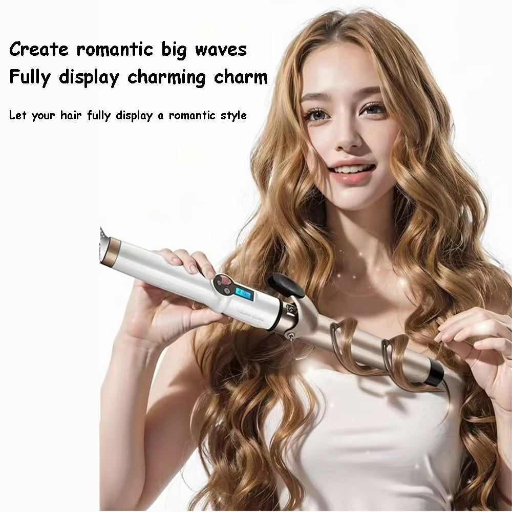Professional Ceramic Hair Curling Iron - Multiple Sizes (9mm to 38mm) - Electric Salon Styling Wand with LCD Temperature Control