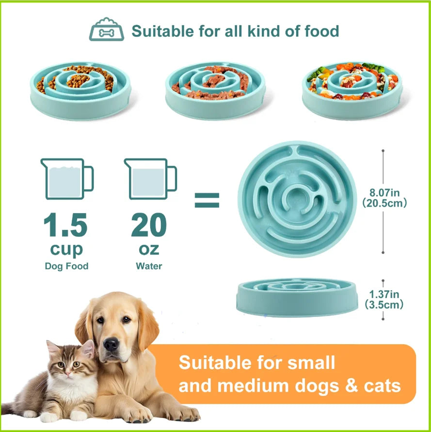 Non-Slip Slow Feeder Dog Bowl for Small to Large Breeds