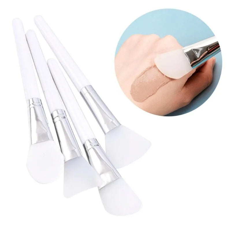 4-Piece Silicone Facial Mask Brush Set - Hygienic Skincare Applicators