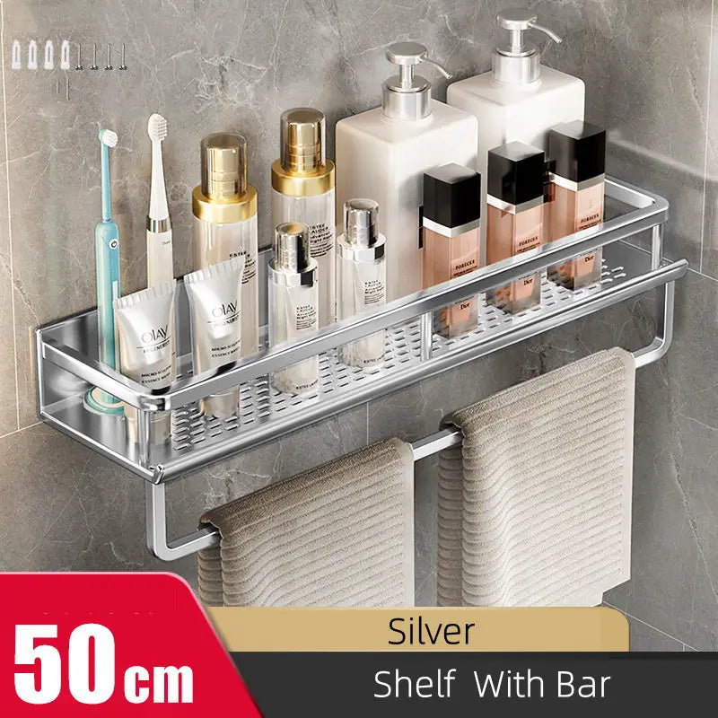 Aluminum Floating Bathroom & Shower Shelf
