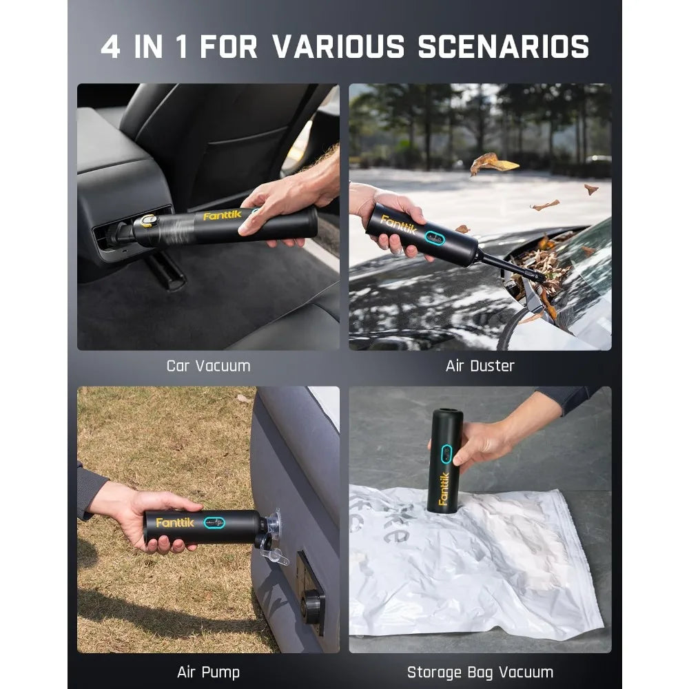 Slim V8 Apex Portable Car Vacuum - 19000Pa High Suction Cordless Mini Vac