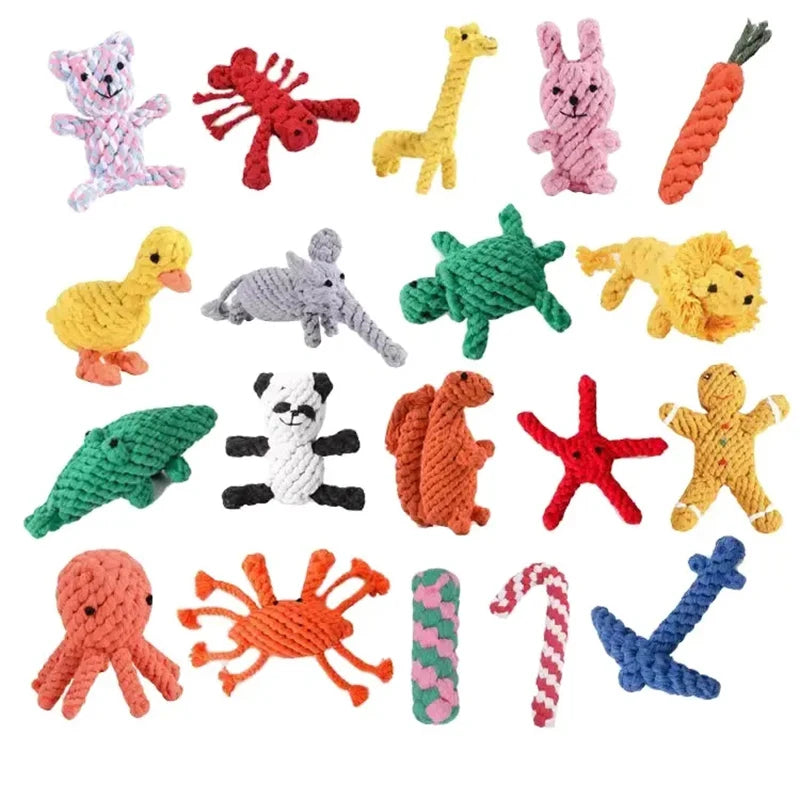 Durable Cartoon Animal Cotton Rope Chew Toy for Dogs