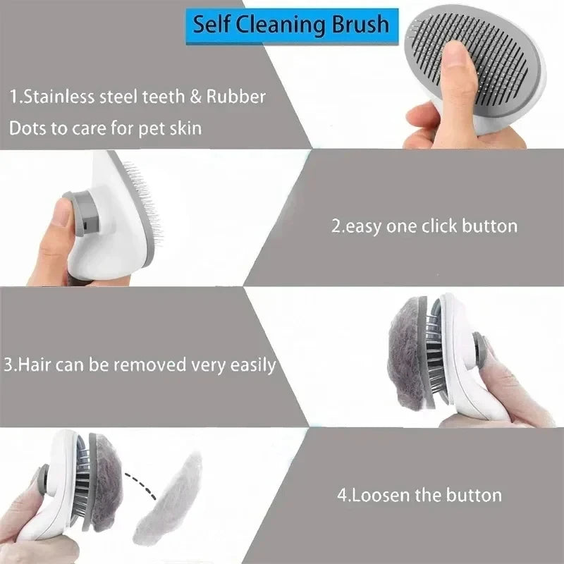 Self-Cleaning Slicker Brush for Dogs and Cats
