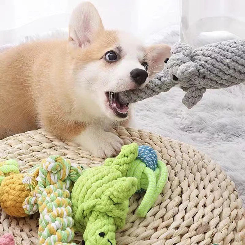 Durable Cartoon Animal Cotton Rope Chew Toy for Dogs