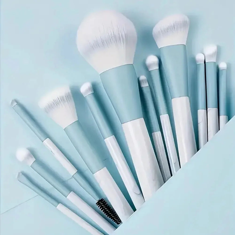 12pcs Professional Makeup Brush Set - Soft Synthetic Bristles with Travel Pouc