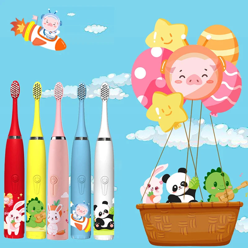 Sonic Buddy Kids Electric Toothbrush with 6 Replacement Heads