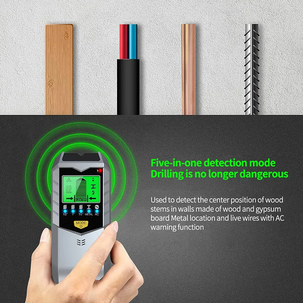 Professional 5-in-1 Electronic Wall Scanner & Stud Finder