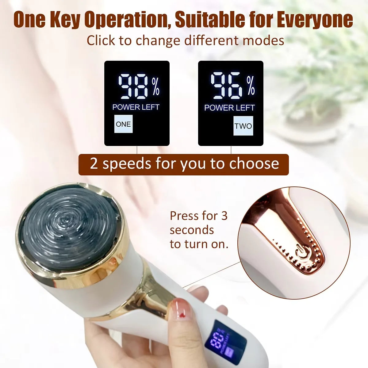 RESUXI Professional Electric Foot Grinder - Vacuum Callus Remover