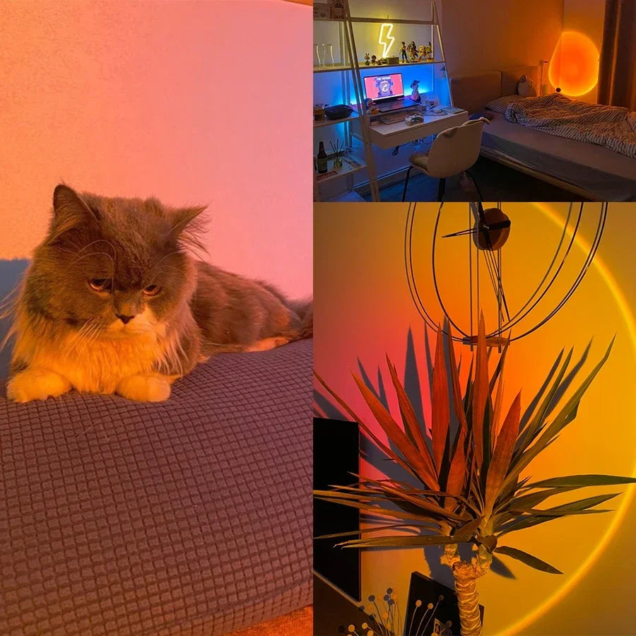 Romantic LED Sunset Projection Lamp - Atmosphere Night Light Projector HD