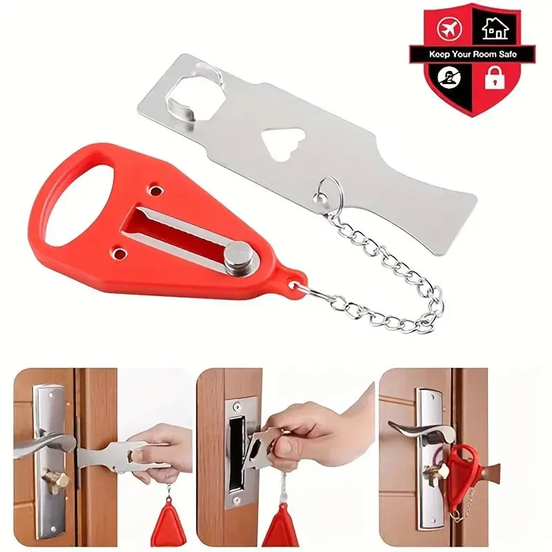 Portable Travel Safety Door Lock - Heavy Duty Security for Hotel & Home