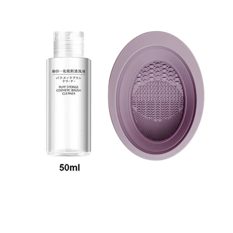 2-in-1 Makeup Brush Cleaner Bowl & Air-Drying Net Set