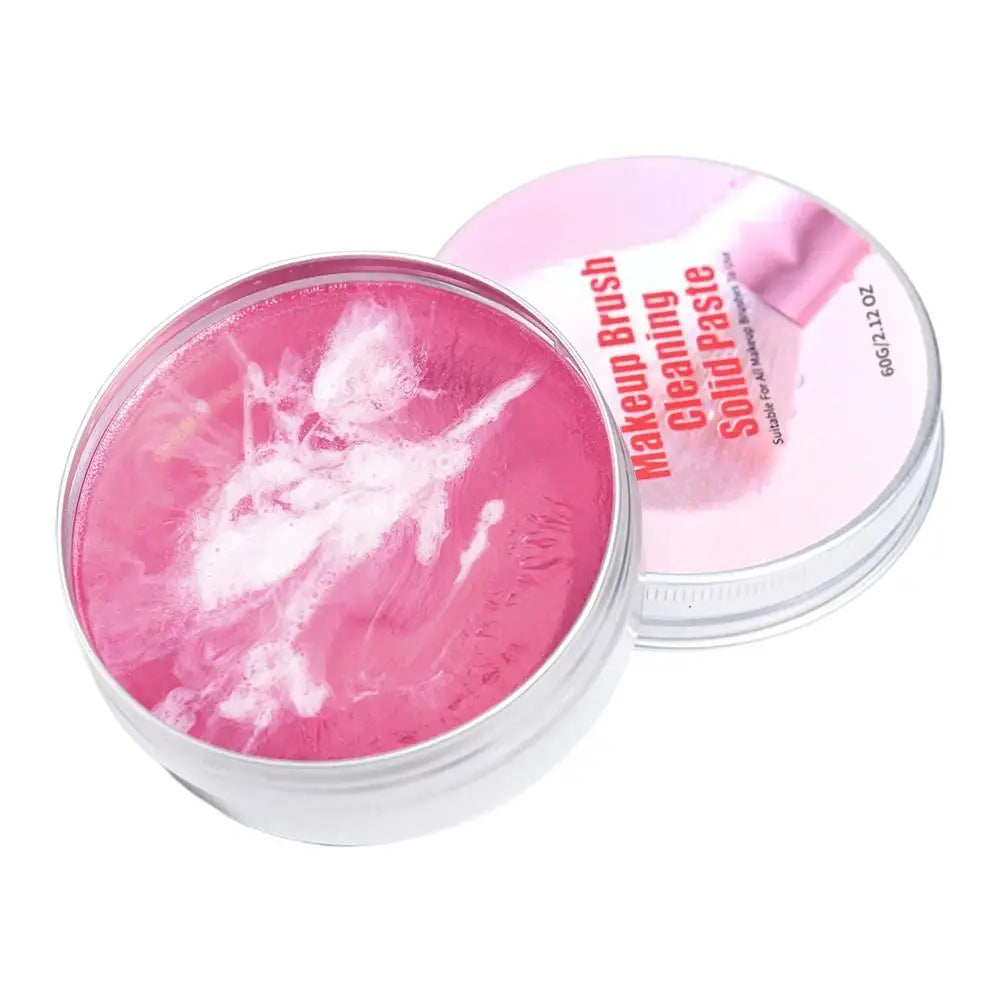 Solid Makeup Brush Cleaner Soap with Silicone Scrubbing Mat