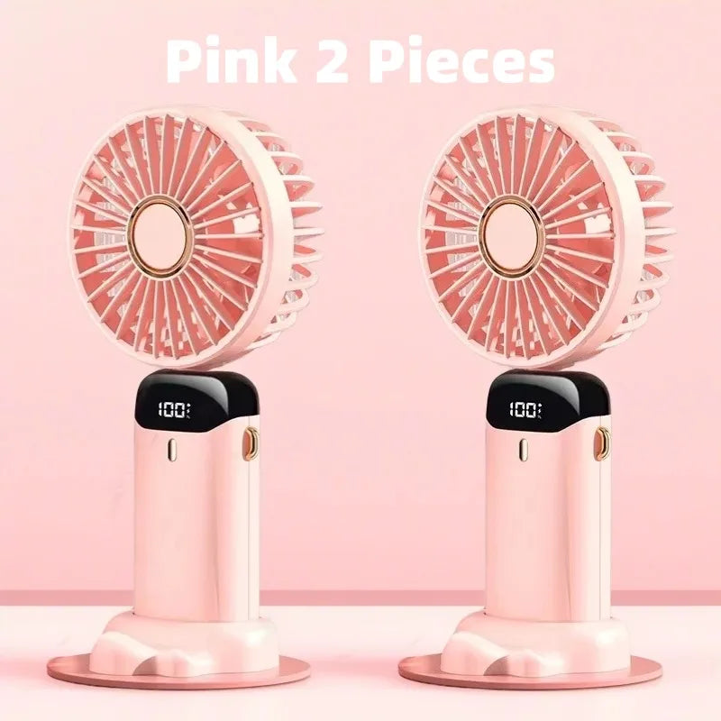 4-in-1 USB Handheld Mini Fan - Foldable Portable Neck Hanging Fan go