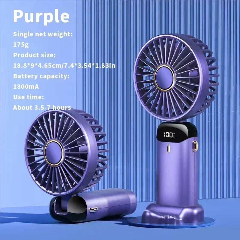 4-in-1 USB Handheld Mini Fan - Foldable Portable Neck Hanging Fan go