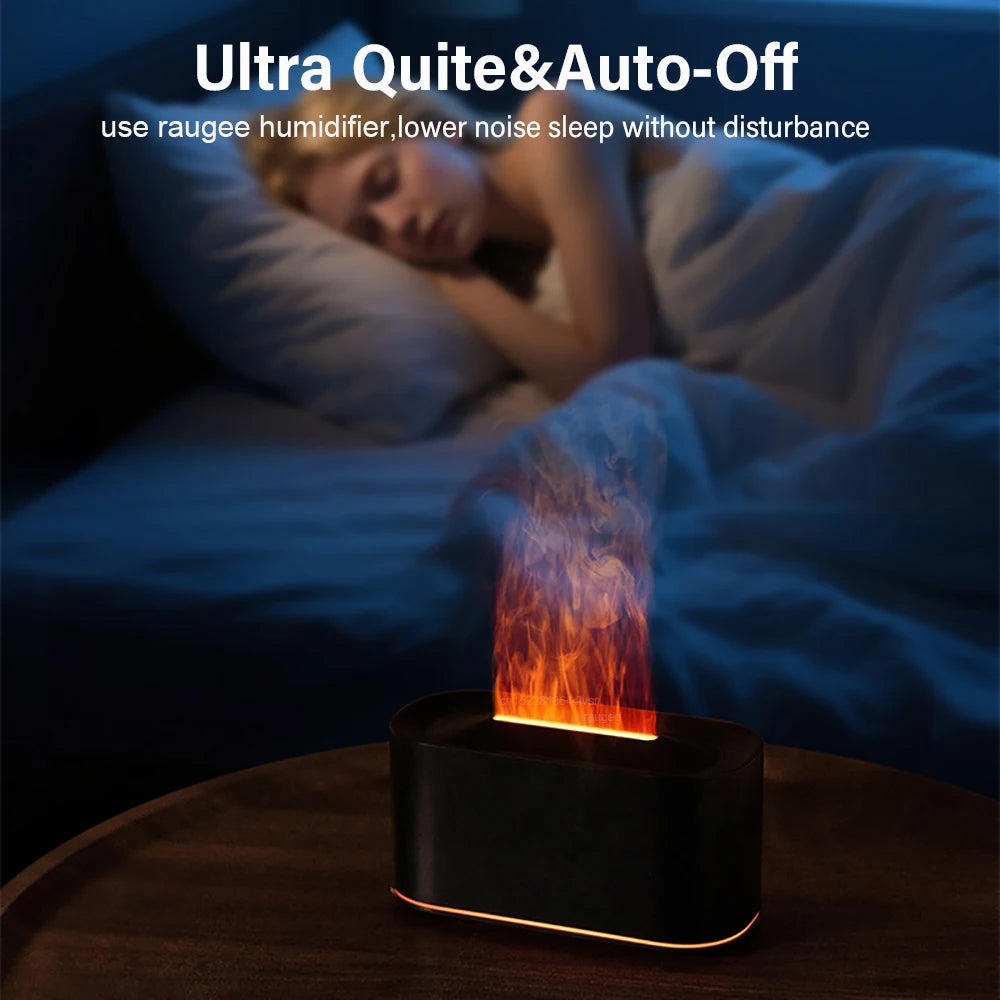 Flame Air Humidifier & Essential Oil Aroma Diffuser with LED Light