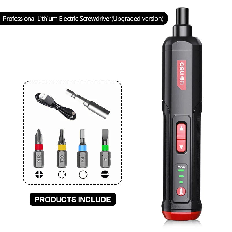 Deli Mini Precision Electric Screwdriver Set - 2000mAh USB Rechargeable
