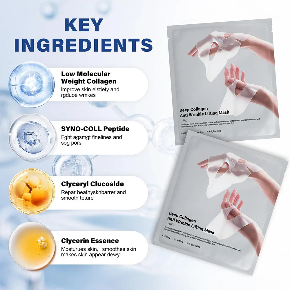 LuxuryTo Deep Collagen Anti-Wrinkle Lifting Overnight Face Mask (5 Pack)