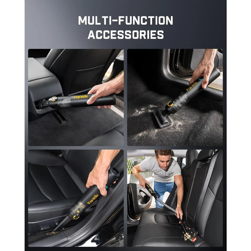 Slim V8 Apex Portable Car Vacuum - 19000Pa High Suction Cordless Mini Vac