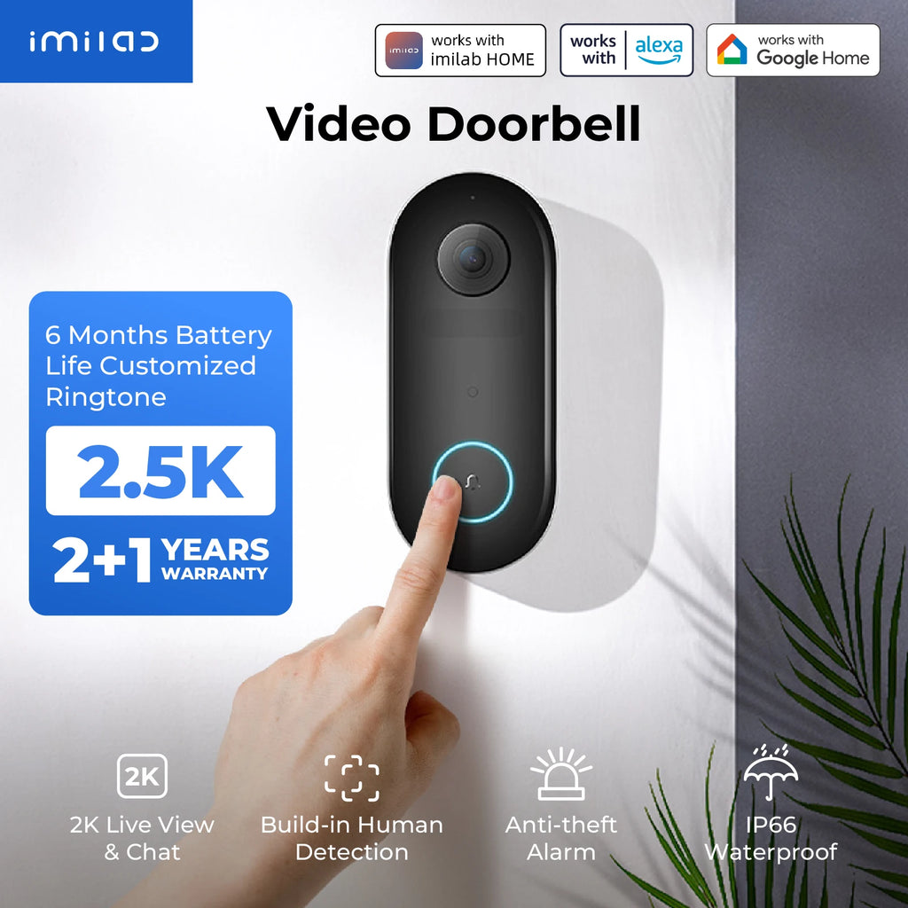 IMILAB 2.5K Smart Video Doorbell - WiFi Security Camera